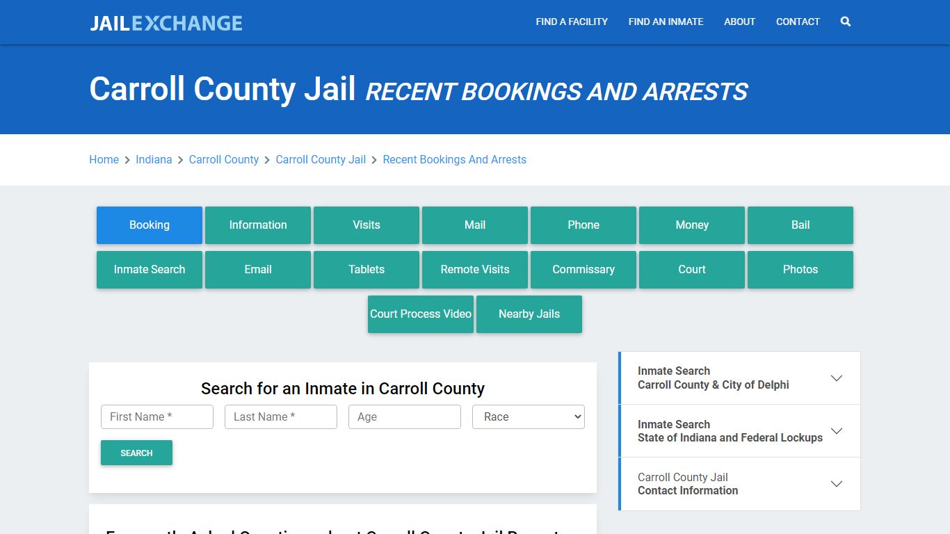 Carroll County Jail Recent Bookings And Arrests - Jail Exchange