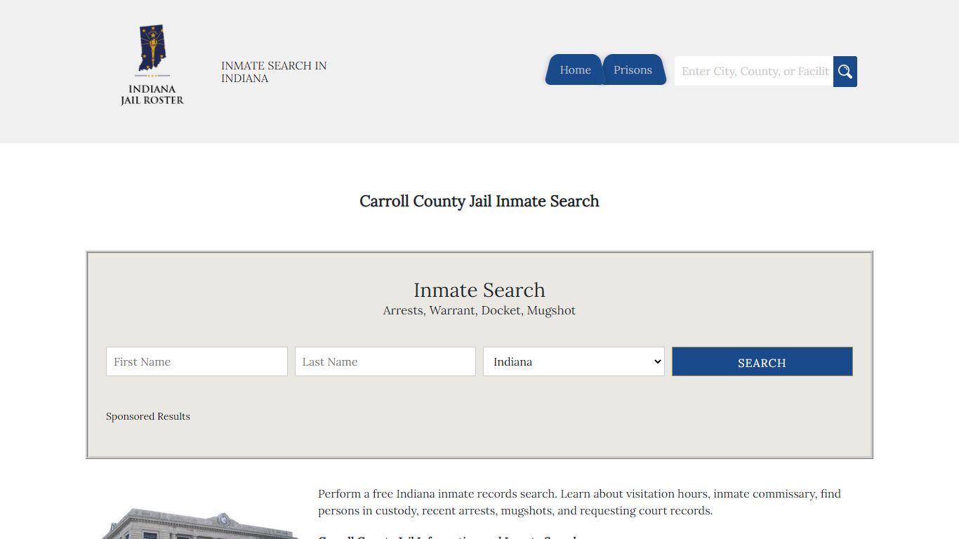 Carroll County Jail Inmate Search | Indiana Jail Roster