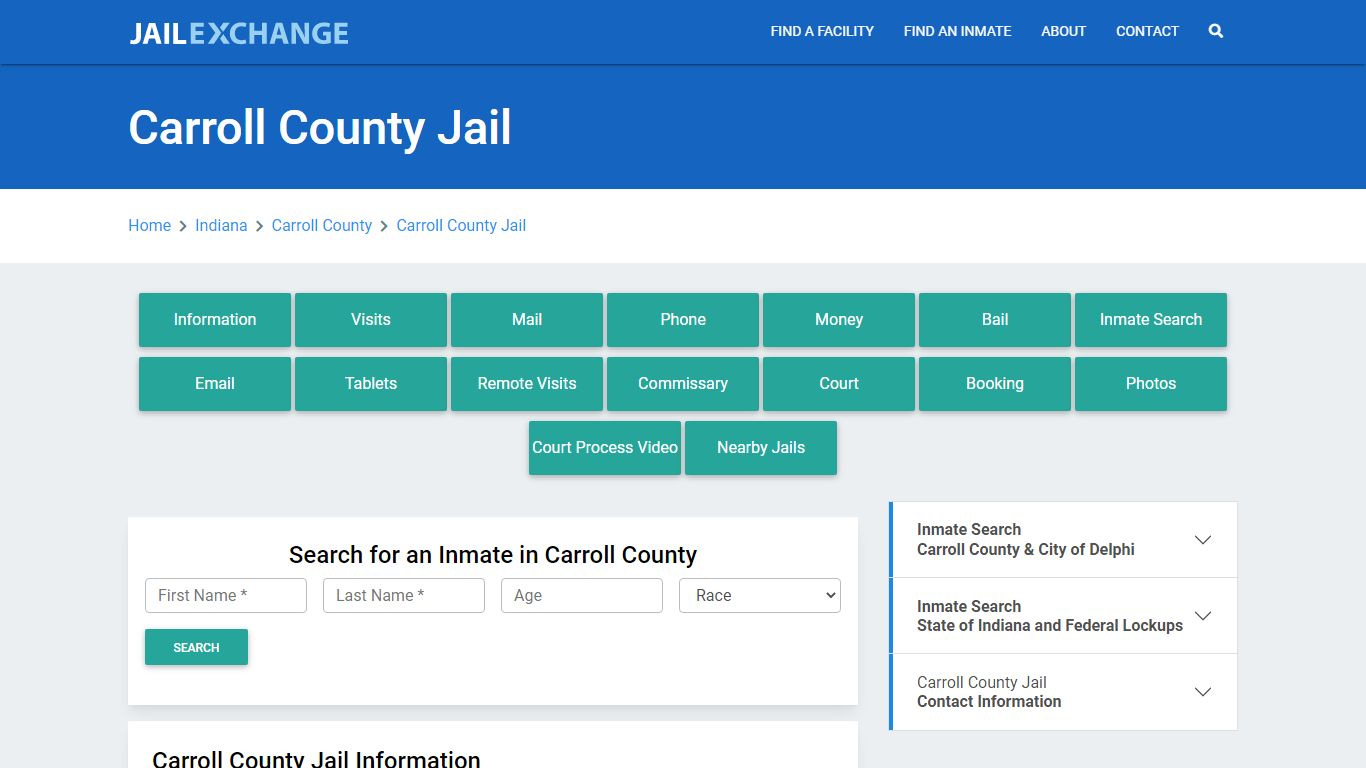 Carroll County Jail Roster Lookup, IN, Inmate Search